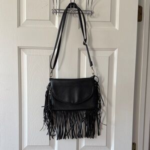 Black Fringe Crossbody Bag
